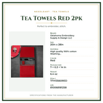Product Specifications – Tea Towels Red 2pk