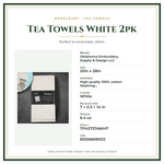 Product Specifications – Tea Towels White 2pk