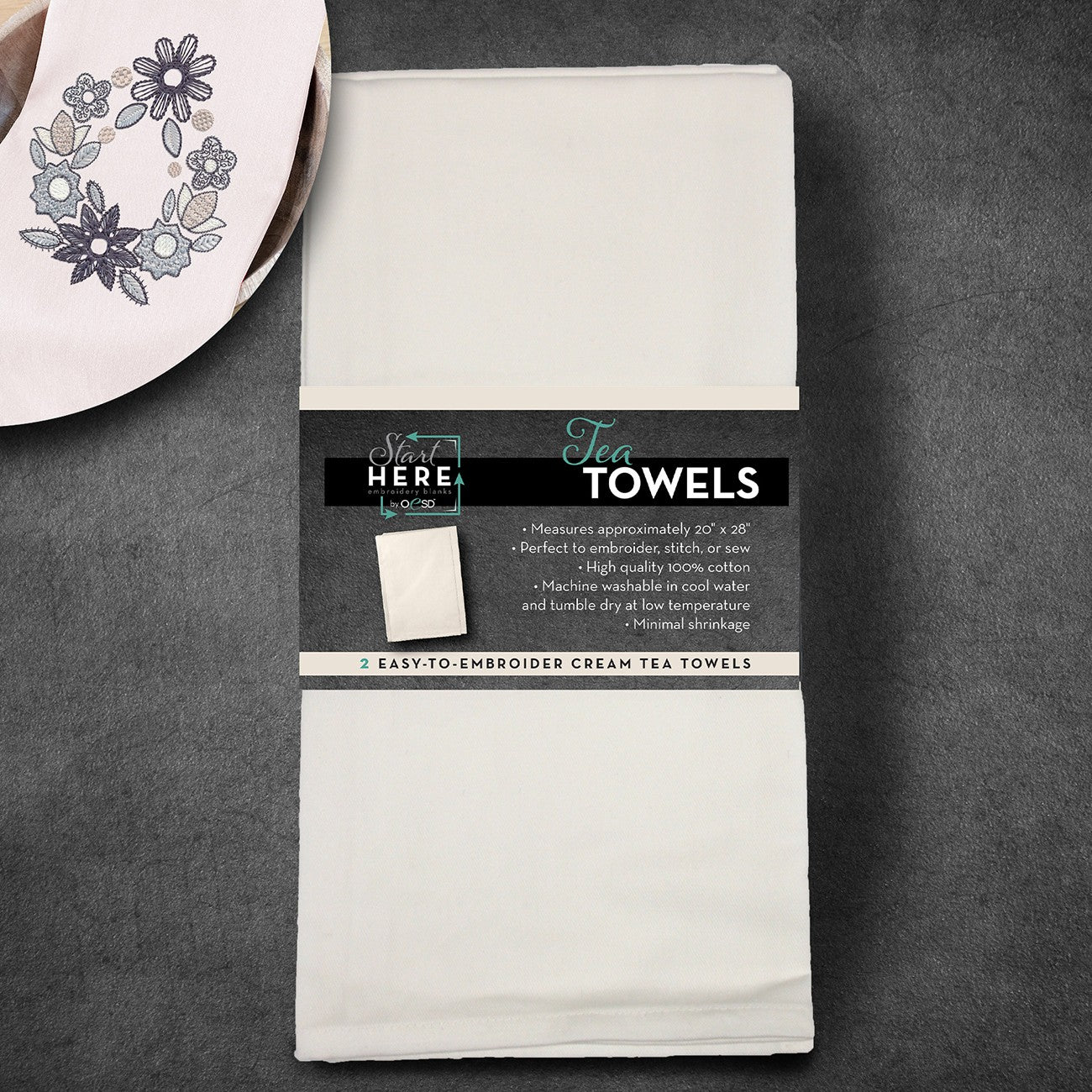 Tea Towels Cream 2pk