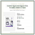 Product Specifications – Gypsy Quilter Quilt-Tee Fusible 60in x 72in