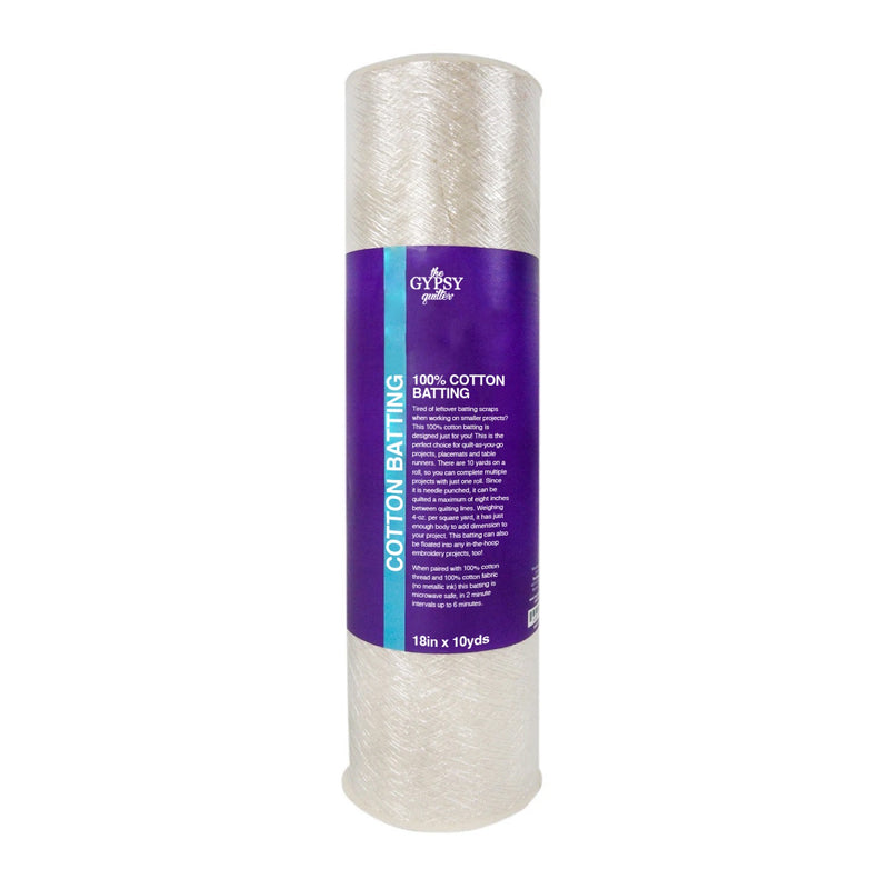 The Gypsy Quilter Cotton Batting 18in x 10yds