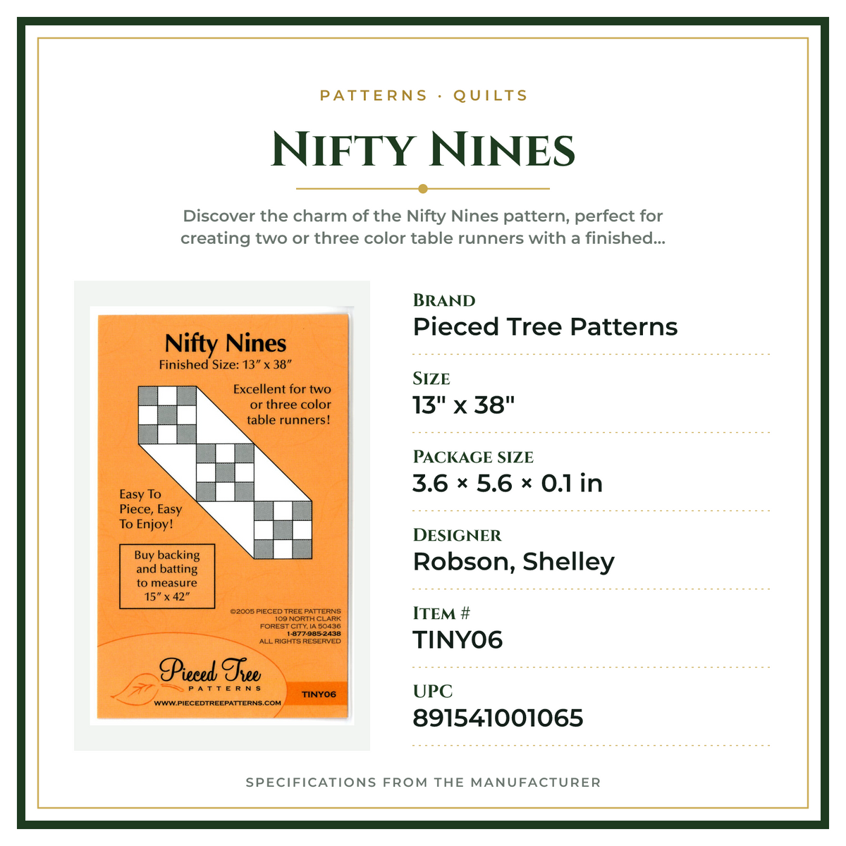 Product Specifications – Nifty Nines