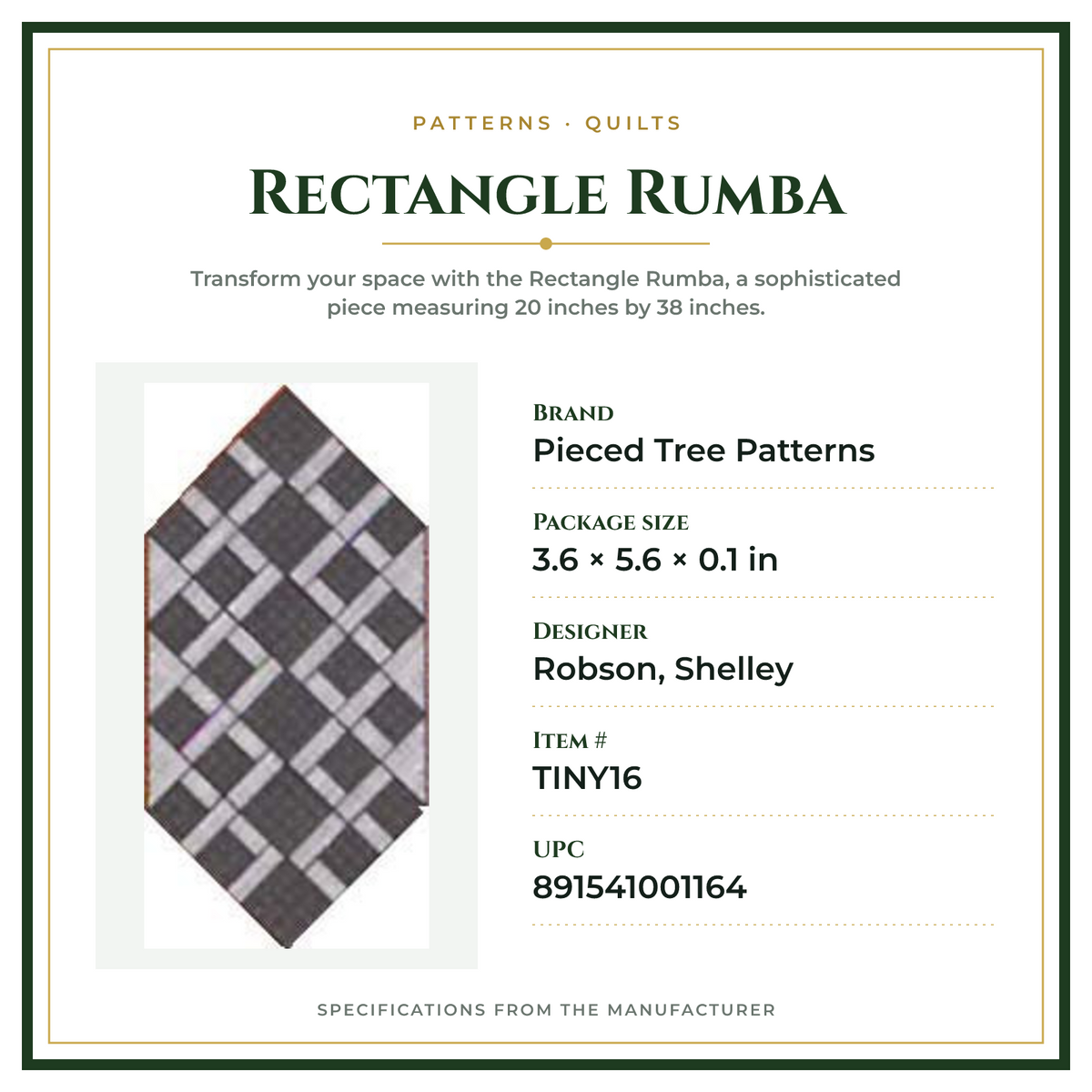 Product Specifications – Rectangle Rumba