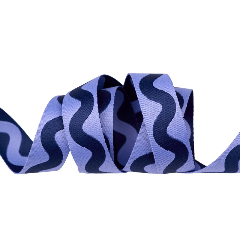 Floral Reef Lil Squiggle in Marine 1in x 16yd