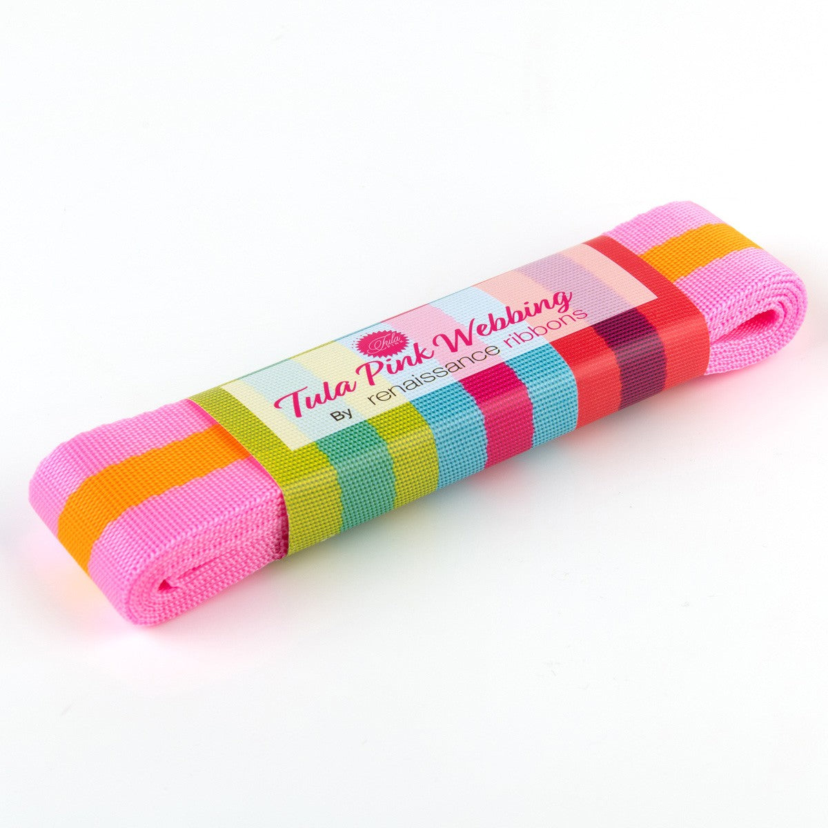 Tula Pink Webbing 2yd x 1.5in - Pink and Orange