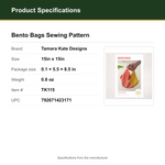 Product Specifications – Bento Bags Sewing Pattern