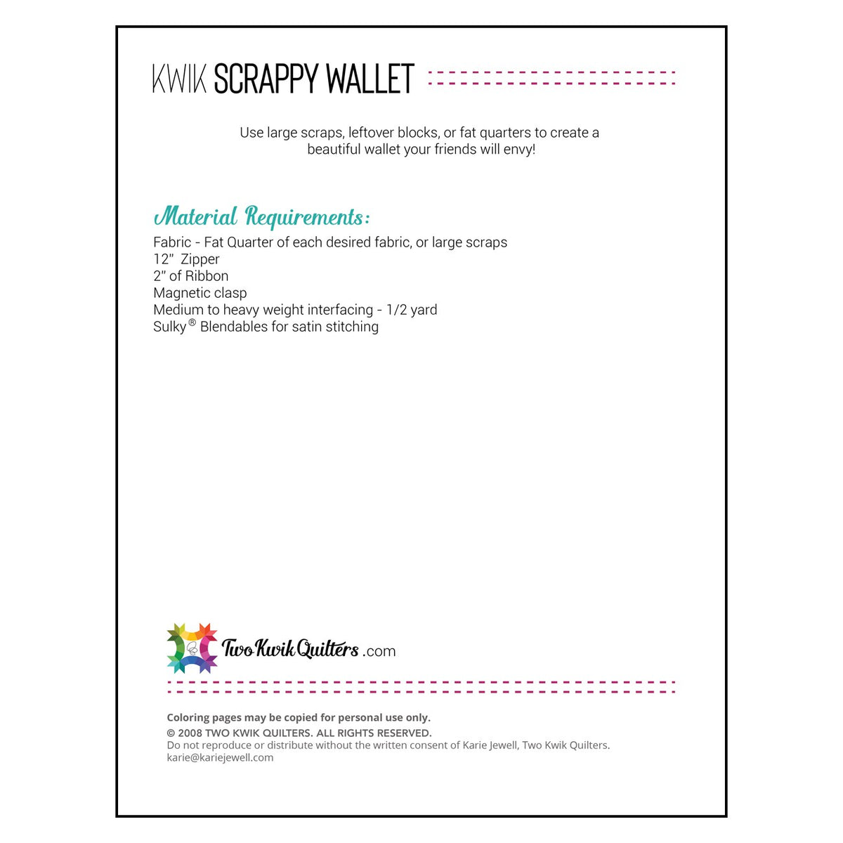 Kwik Scrappy Wallet