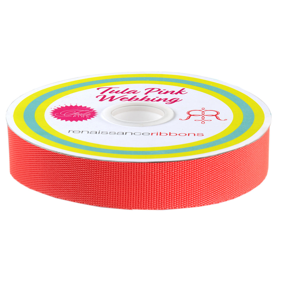 Tula Pink EverGlow Webbing Lunar/Orange 1in x 16yds