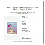 Product Specifications – Tula Premium Thread Collection 50wt 10 Small Spools