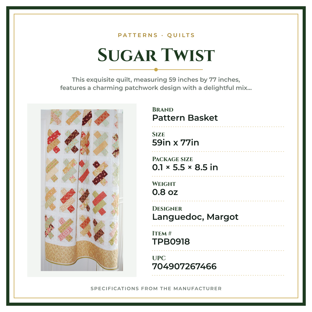 Product Specifications – Sugar Twist