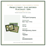 Product Specifications – Project Sheet - Easy Mitered Placemats - 12pk