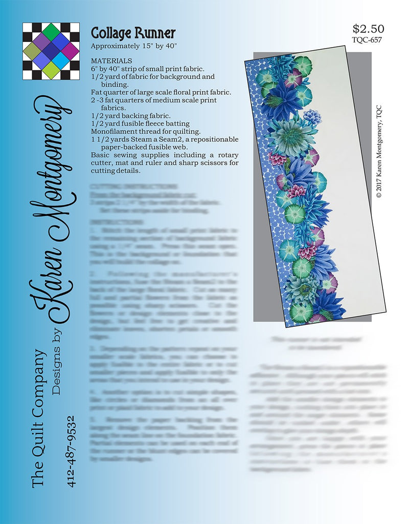 Project Sheet Collage Table Runner 12pk