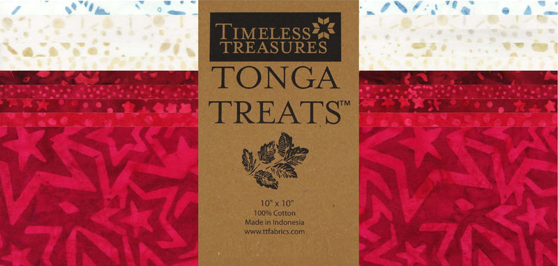 10in Squares Tonga Batik Patriot's Pride, 42pcs/bundle