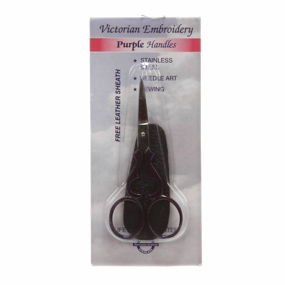 Scissor Embroidery 3 1/2in Victorian Style Purple