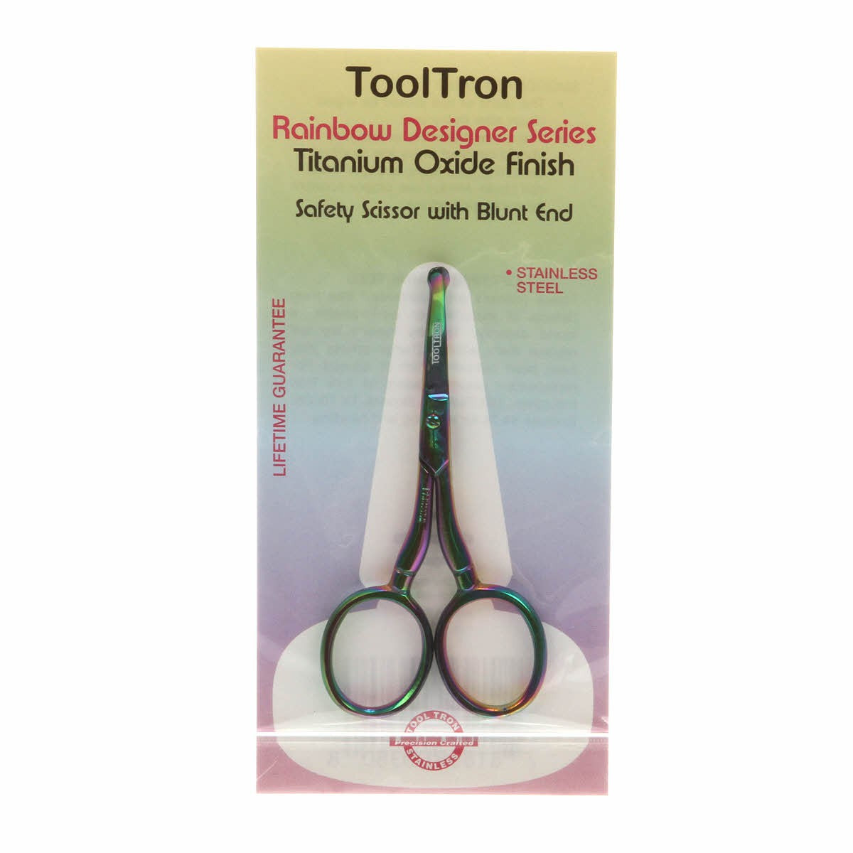 Curved Embroidery Scissor Blunt End Rainbow 3 1/2in