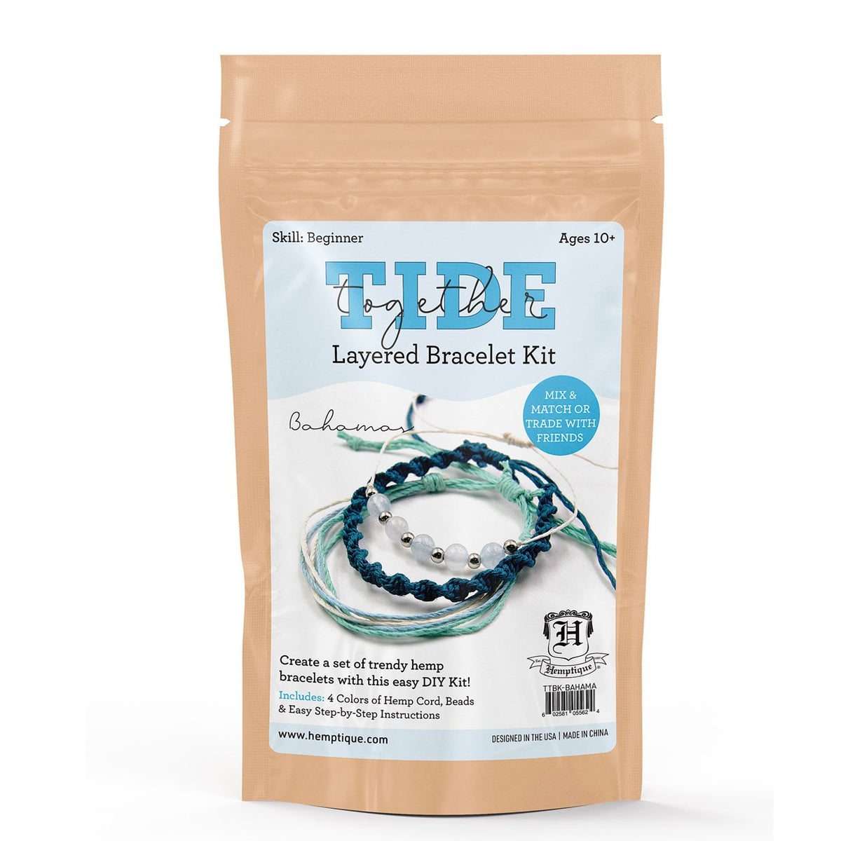 Layered Bracelet DIY Kit Bahama  Aqua Light Blue