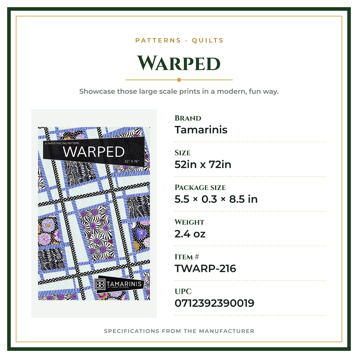 Product Specifications – Warped
