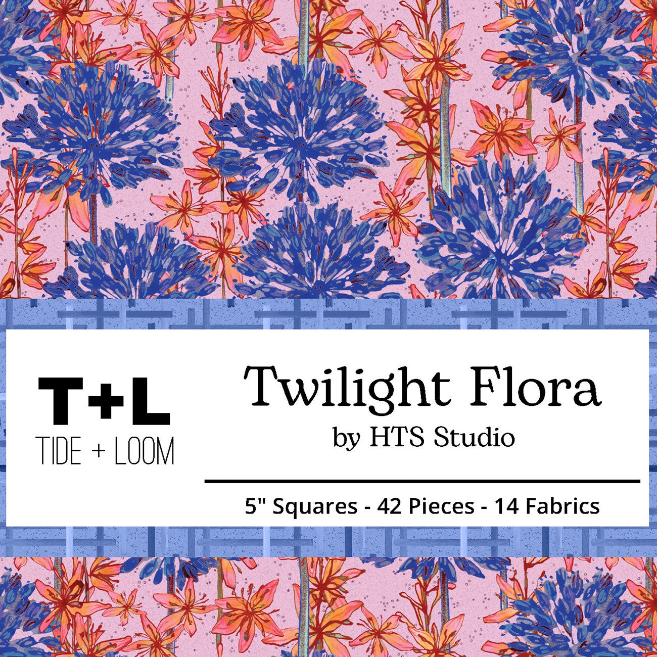 5in Squares, Twilight Flora, 42pcs, 2-4 Pieces of Each Print