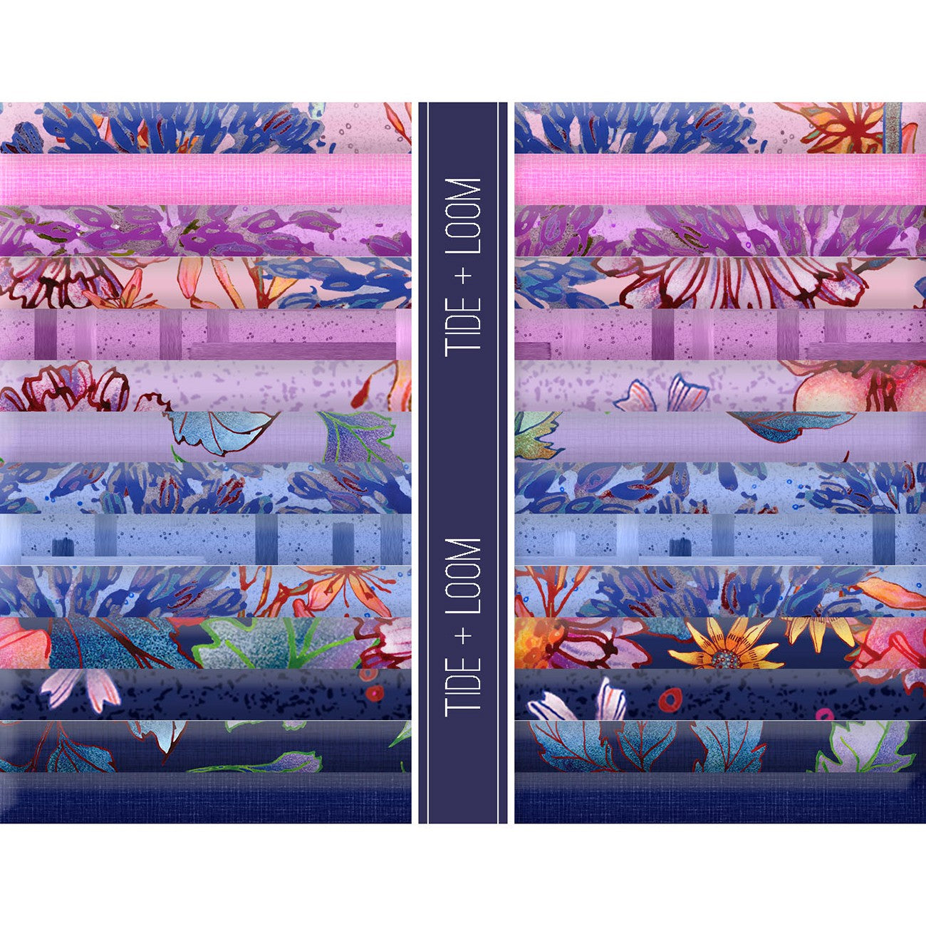 Fat Quarters, Twilight Flora, 14pcs, 1 Piece of Each Print