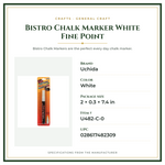 Product Specifications – Bistro Chalk Marker White Fine Point