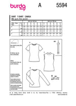 Burda Style Women's T-Shirt for Overlock #5594 Super Easy