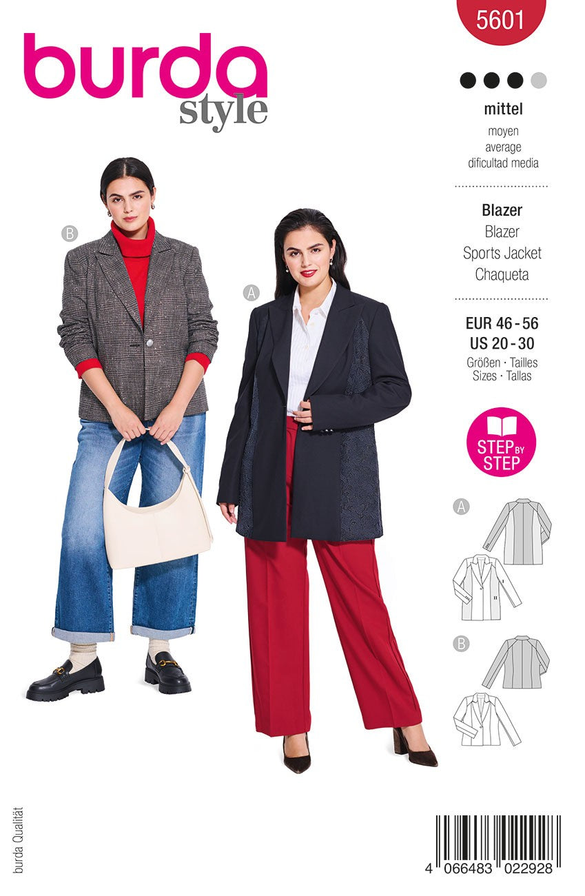 Burda Style Women's Blazer #5601 Curvy Size