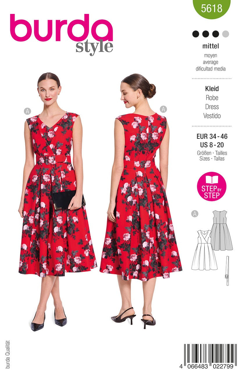 Burda Style Women's Vintage Fifties Dress #5618