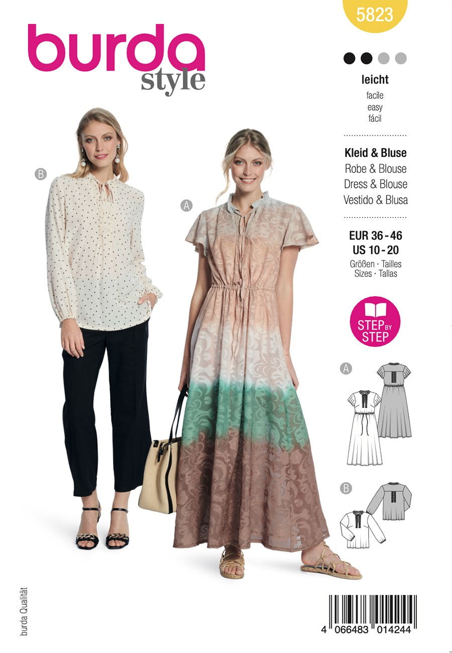 Burda Style Women's Dress & Blouse #5823 Easy