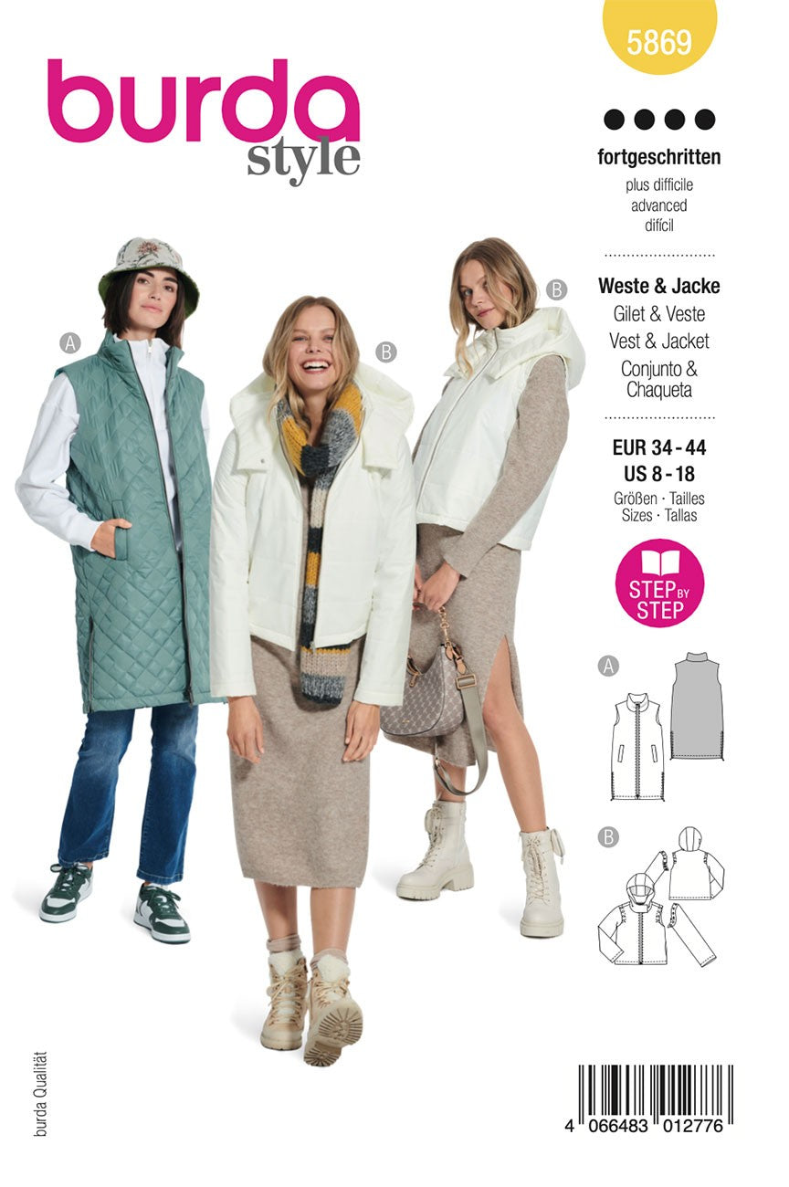 Burda Style Women's Vest & Jacket #5869 Advanced