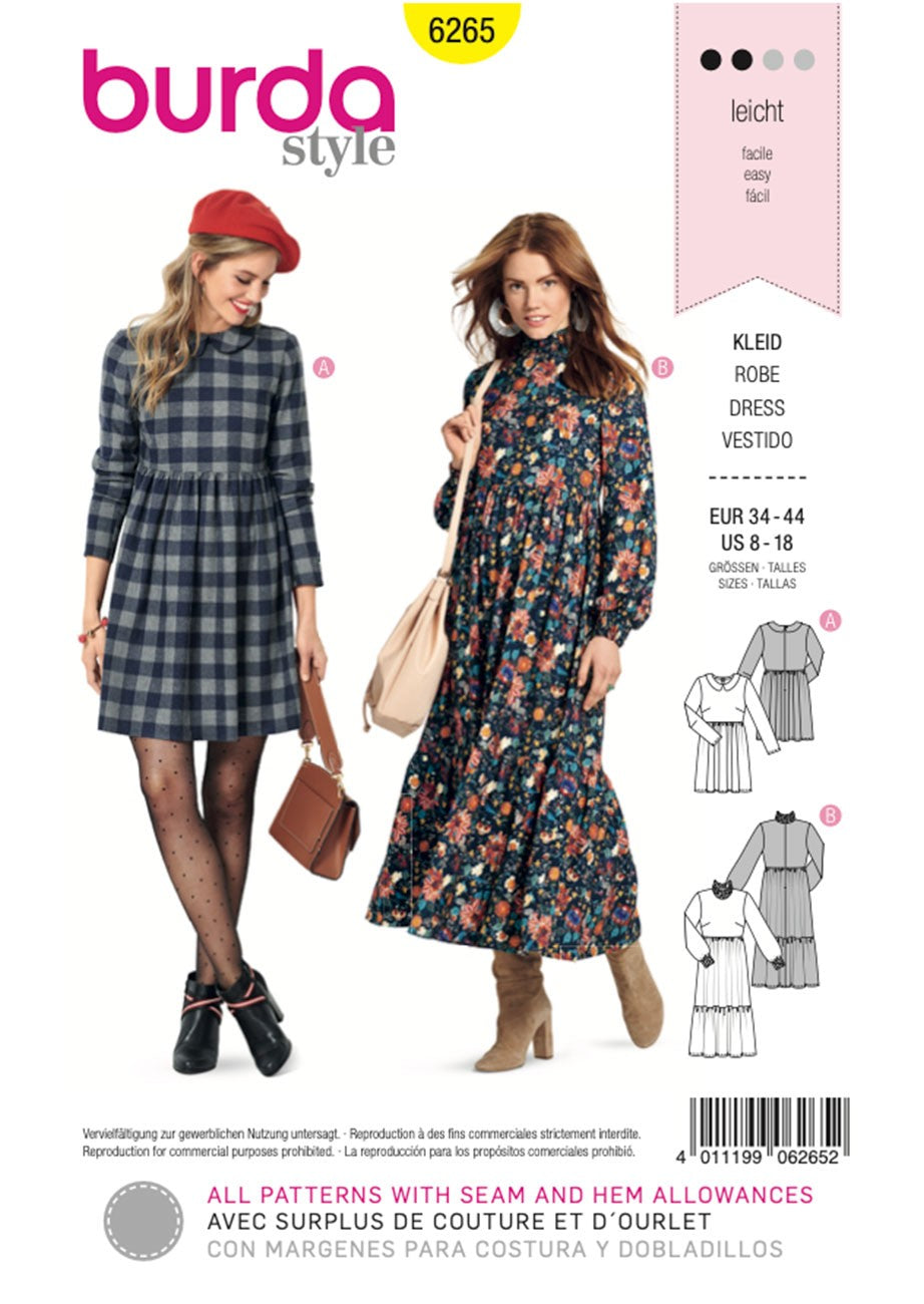 Burda Style Women's Dress #6265 Easy
