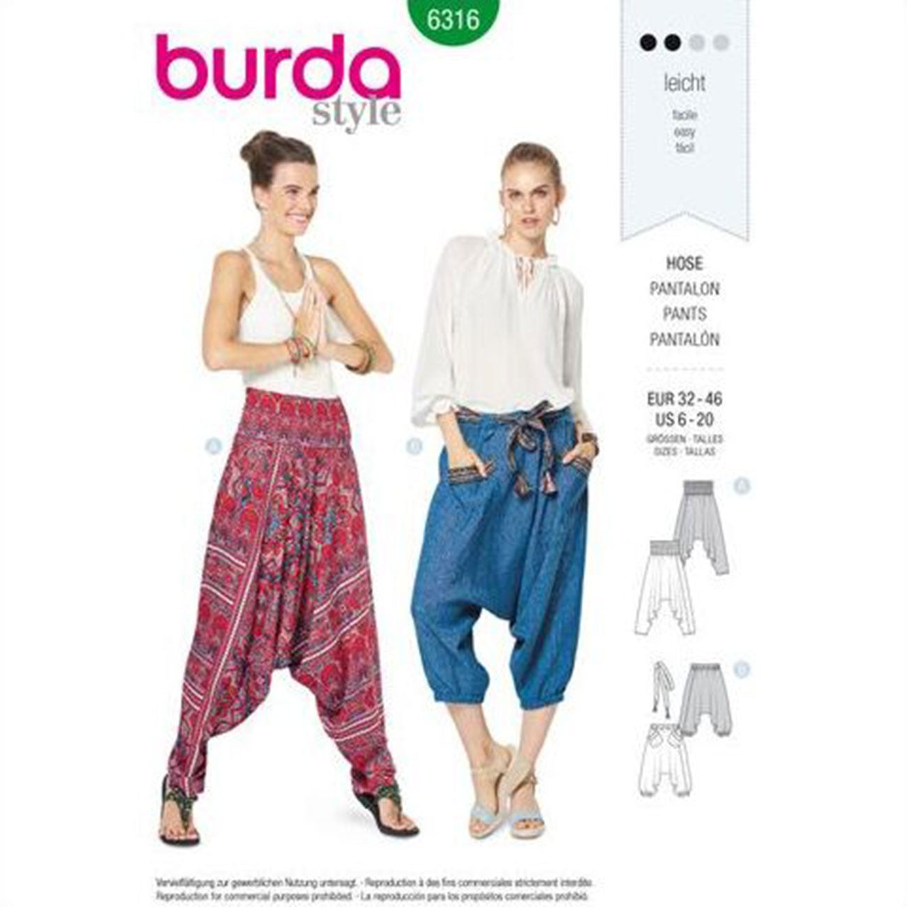 Burda Style Women's Pants #6316 Easy