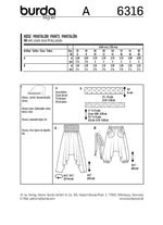 Burda Style Women's Pants #6316 Easy