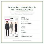 Product Specifications – Burda Style Men's Suit & Vest #6871 Advanced