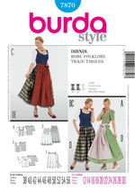 Burda Style Women's Traditional German "Dirndl" Dress #7870