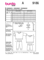 Burda Style Baby Set for Jersey Knits #9186 Easy