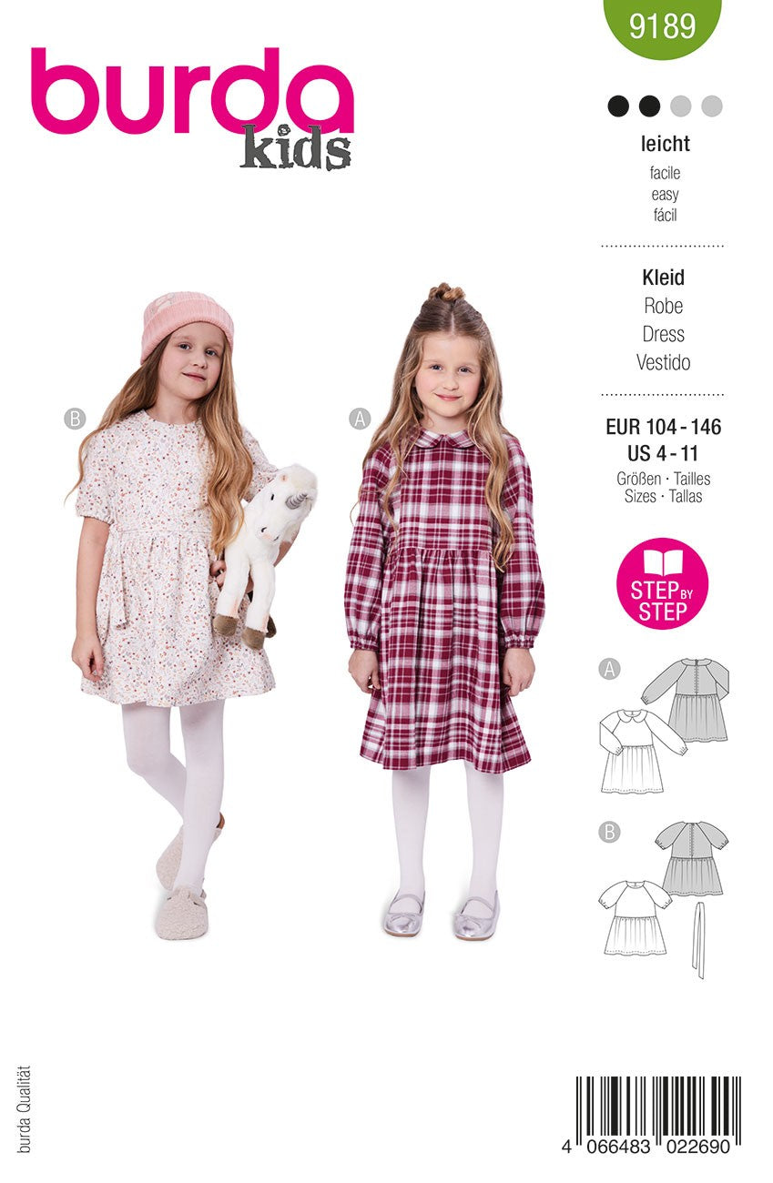 Burda Style Girl's Dress #9189 Easy