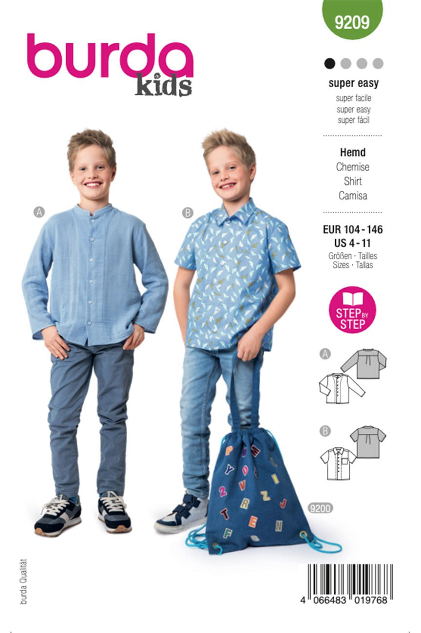 Burda Style Kid's Shirt #9209 Super Easy