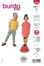 Burda Style Kid's Dress & Shirt for Jersey Knits #9229 Easy