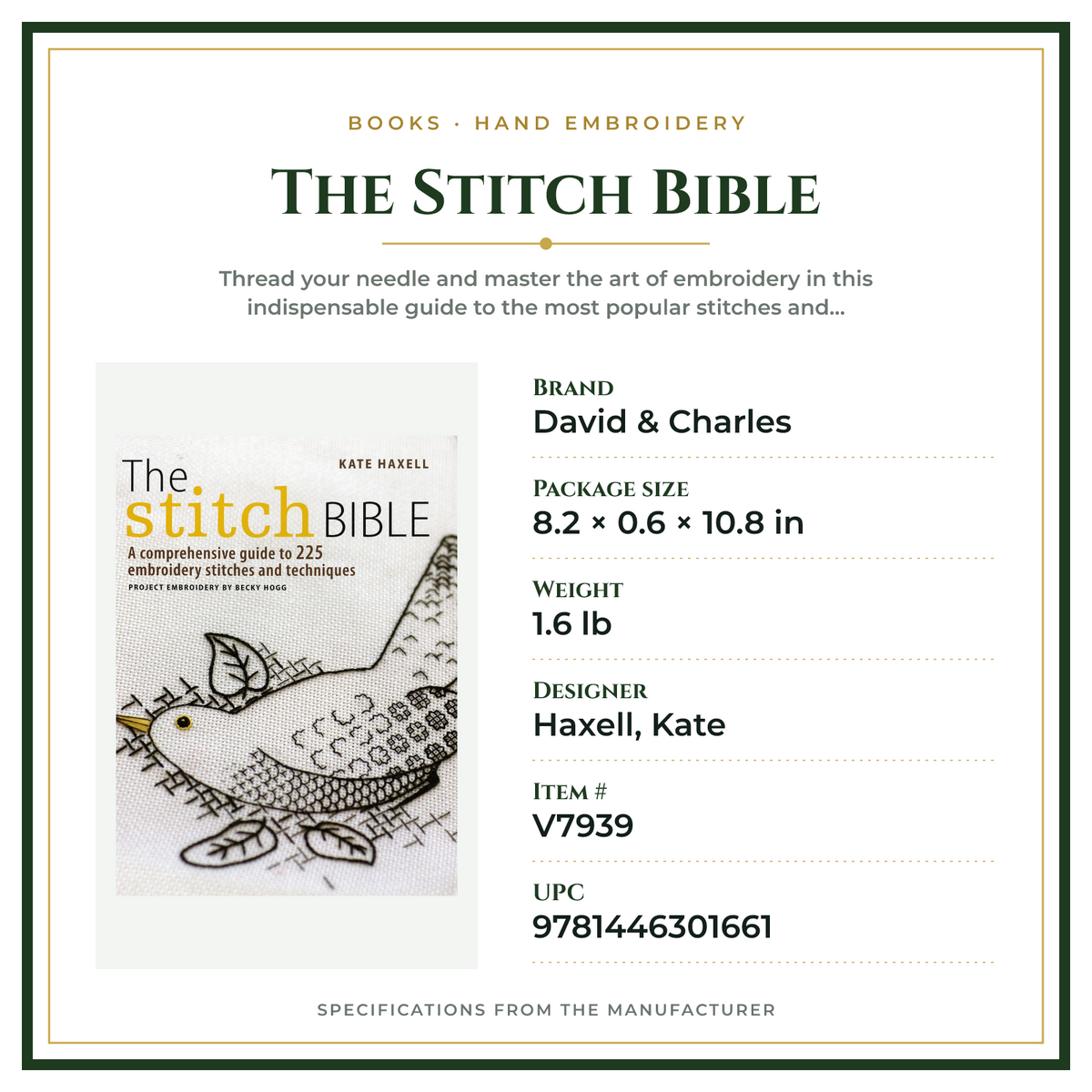 Product Specifications – The Stitch Bible