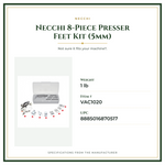 Product Specifications – Necchi 8-Piece Presser Feet Kit (5mm)