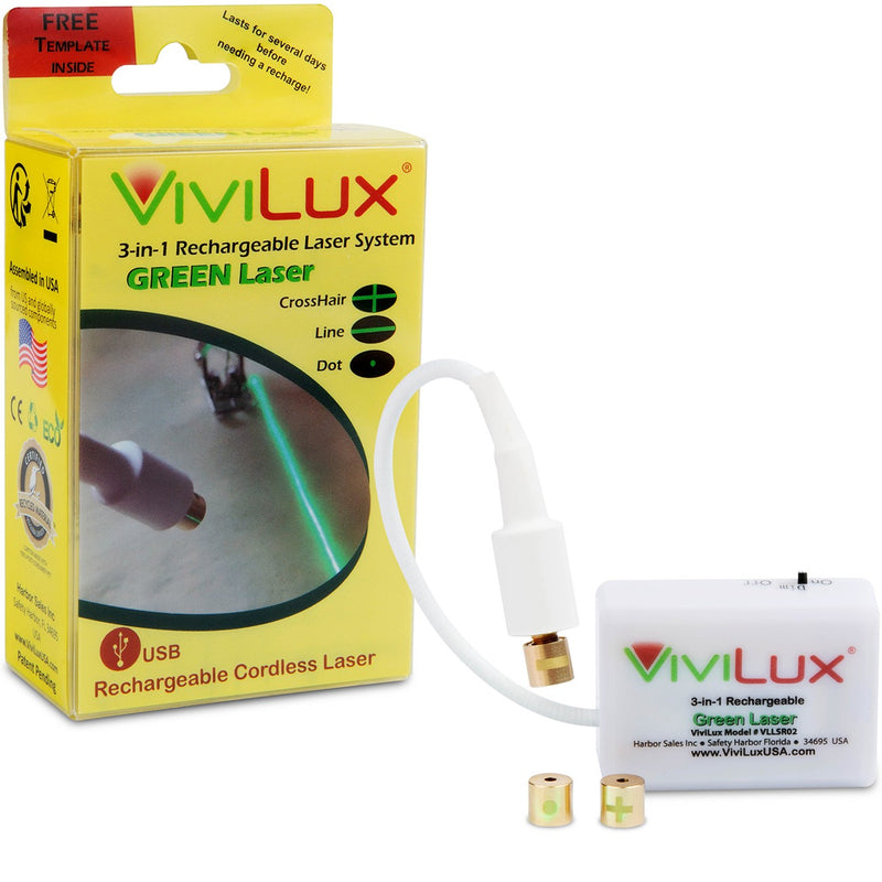 ViviLux 3-in-1 Rechargeable Green Laser System with Hook and Loop Tape