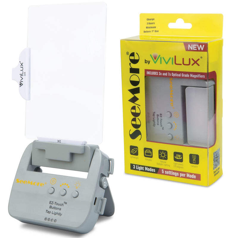 SeeMore by ViviLux HandsFree Wearable Light with 2 Optical Grade Magnifiers