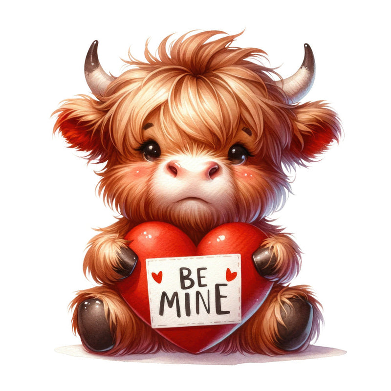 Valentine Highland Cow Fabric Panel 7