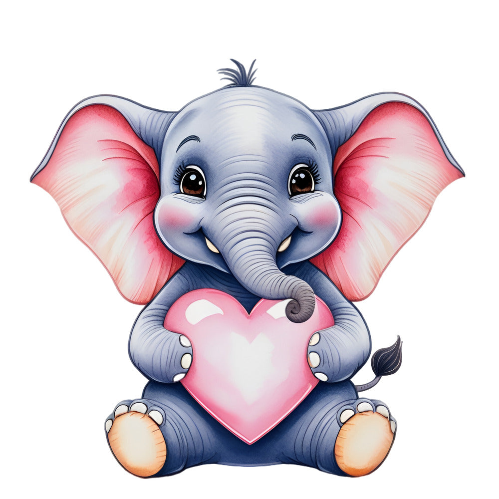 Valentine Tropical Elephant Fabric Panel