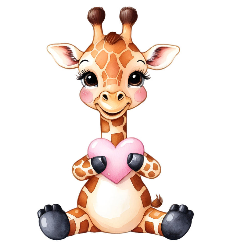 Valentine Tropical Giraffe Fabric Panel