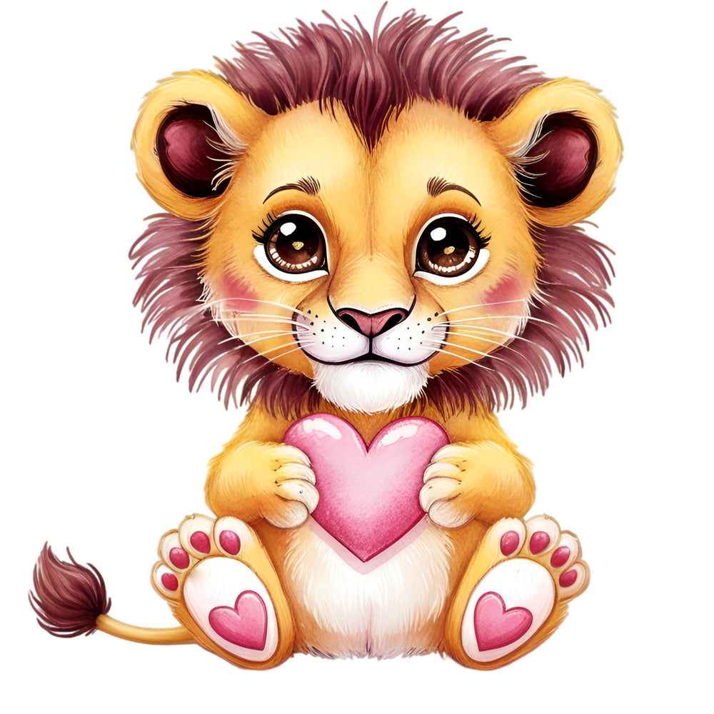 Valentine Tropical Lion Fabric Panel