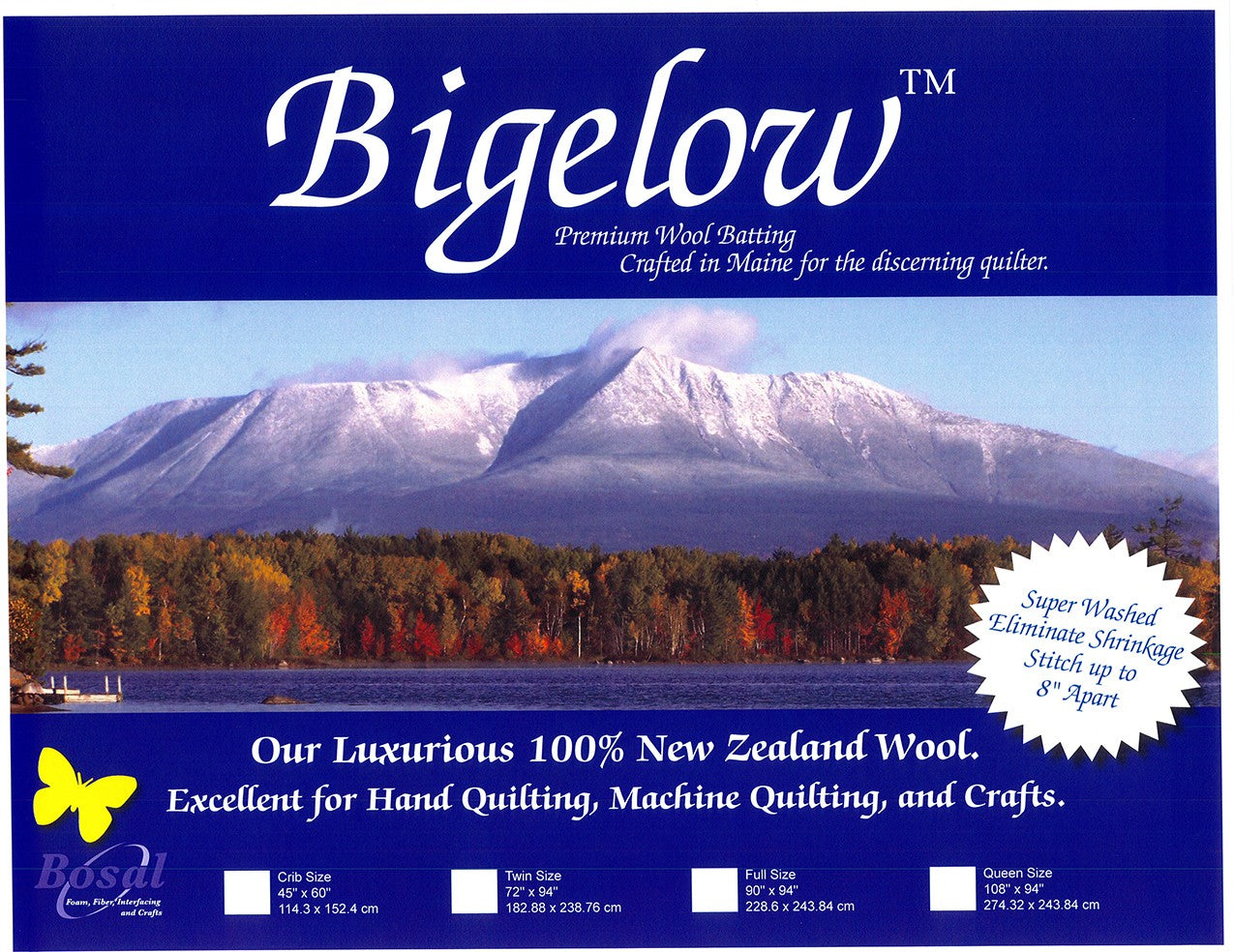 Bigelow 100% Wool Batting 108in x 94in