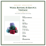 Product Specifications – Wool Roving 8 15in pcs Vintage