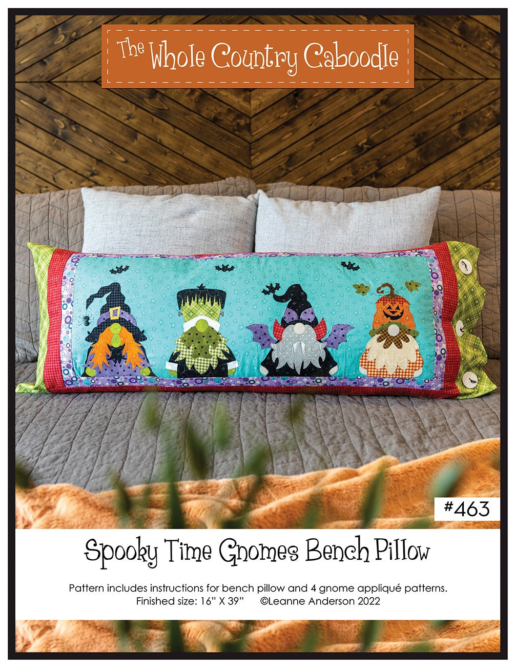 Spooky Time Gnomes Bench Pillow