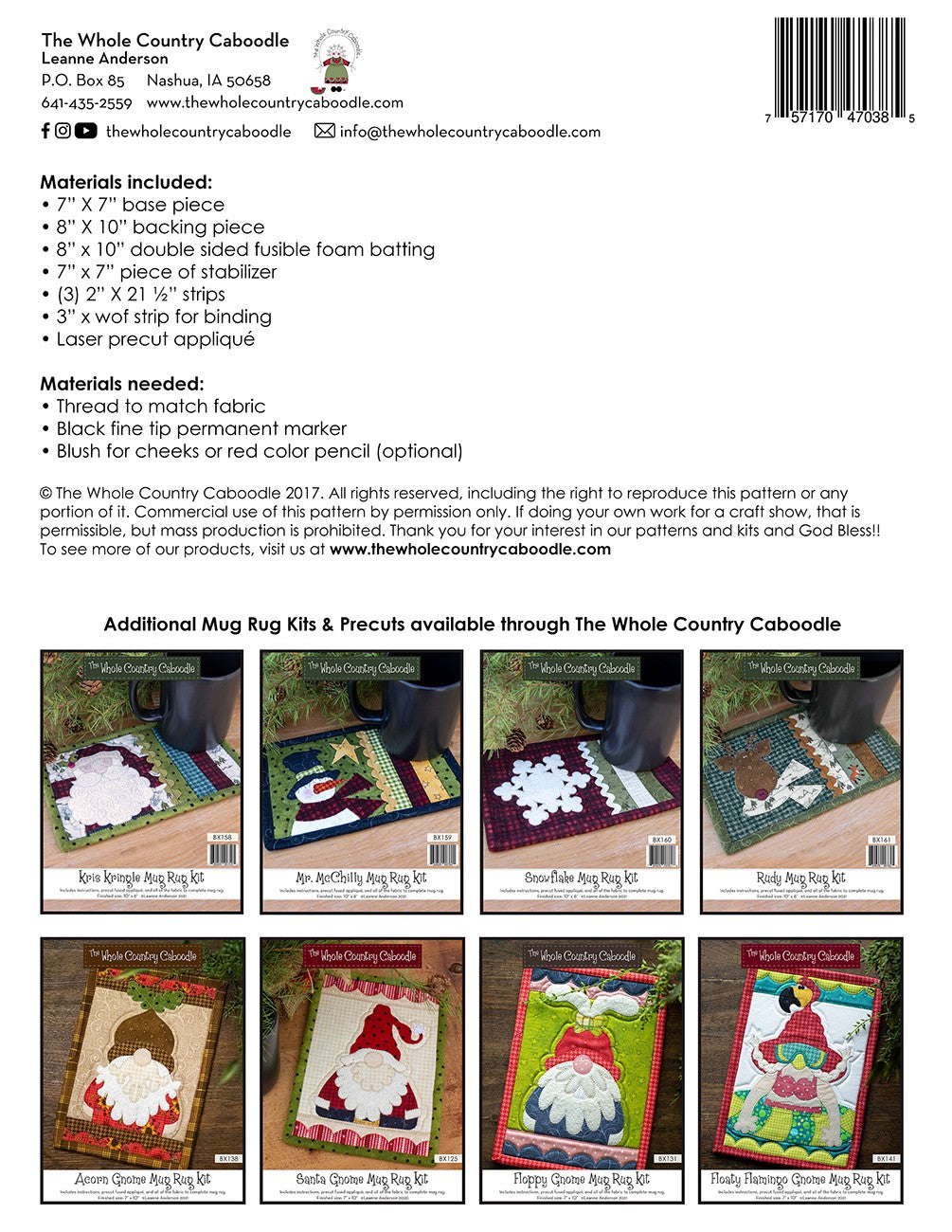 Santa Mug Rug Kit